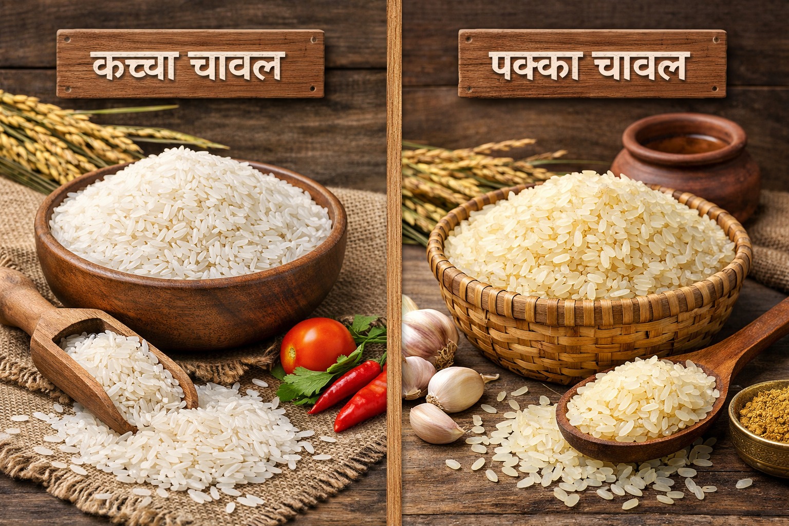 कच्चा चावल और पक्का चावल में अंतर: सेहत, स्वाद और उपयोग की पूरी समझ